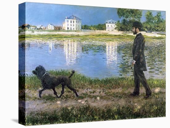 Richard Gallo and His Dog at Petit Gennevilliers, C. 1883-1884-Gustave Caillebotte-Premier Image Canvas