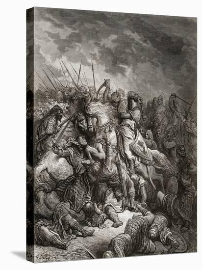 Richard I (1157-99) the Lionheart in Battle at Arsuf in 1191, Illustration from 'Bibliotheque Des…-Gustave Doré-Premier Image Canvas