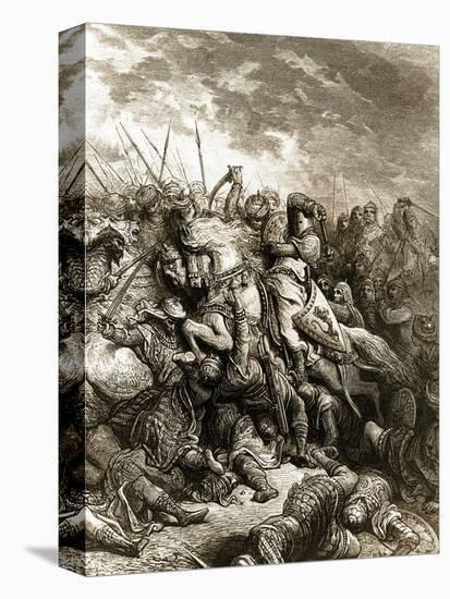 Richard I and Saladin in Battle of Acre, 1191-Gustave Doré-Premier Image Canvas