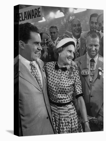 Richard M. Nixon and His Wife, Talking with Photographers During the 1952 Convention-Ralph Morse-Premier Image Canvas
