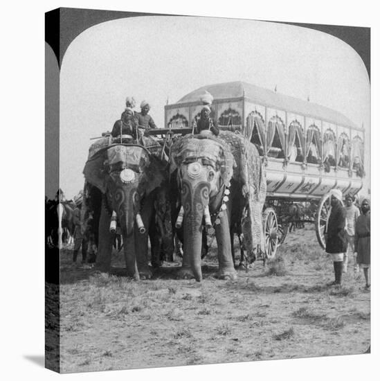 Richly Adorned Elephants and Carriage of the Maharaja of Rewa at the Delhi Durbar, India, 1903-Underwood & Underwood-Premier Image Canvas