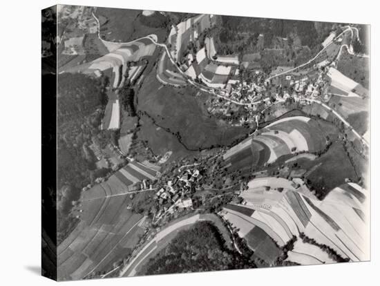 Richly Patterned Fields Surrounding the Houses in the Neckar River Valley near Heidelberg-Margaret Bourke-White-Premier Image Canvas