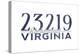 Richmond, Virginia - 23219 Zip Code (Blue)-Lantern Press-Stretched Canvas