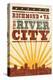 Richmond, Virginia - Skyline and Sunburst Screenprint Style-Lantern Press-Stretched Canvas