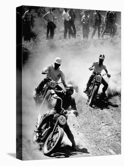 Riders Enjoying Motorcycle Racing-Loomis Dean-Premier Image Canvas