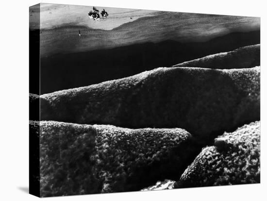 Riders Guiding their Horses Along the Shore as Mountainous Waves of High Tide Roll Shoreward-Margaret Bourke-White-Premier Image Canvas