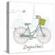 Riding a Bike in Style, Romantic Postcard from Paris-Alisa Foytik-Stretched Canvas