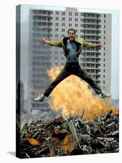 Riff Leaps over Smoldering Rubble of New York Slum Clearance Project in Scene from West Side Story-Gjon Mili-Premier Image Canvas