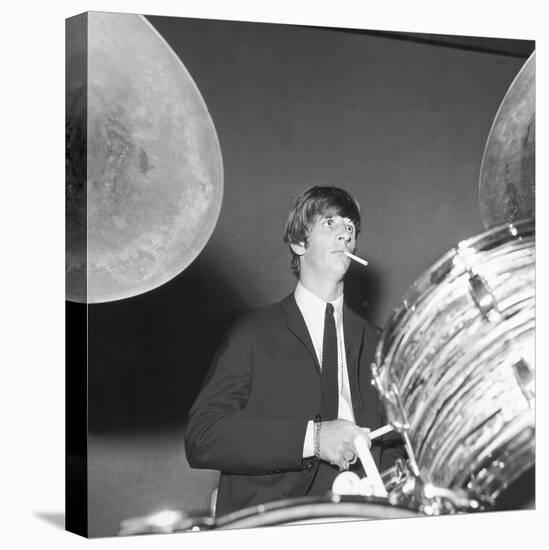 Ringo Starr Playing the Drums-Associated Newspapers-Stretched Canvas