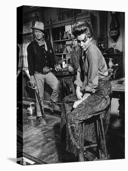 RIO BRAVO, 1959 directed by HOWARD HAWKS (b/w photo)-null-Stretched Canvas