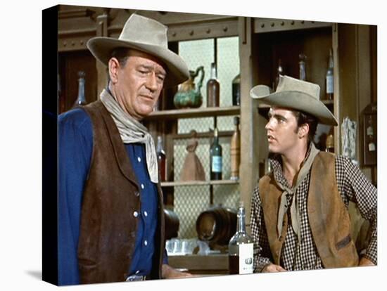 Rio Bravo, John Wayne, Ricky Nelson, 1959-null-Stretched Canvas