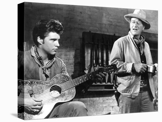 Rio Bravo, Ricky Nelson, John Wayne, 1959-null-Stretched Canvas