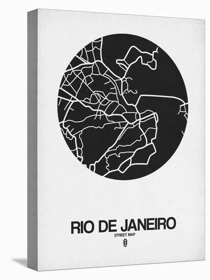 Rio de Janeiro Street Map Black on White-NaxArt-Stretched Canvas
