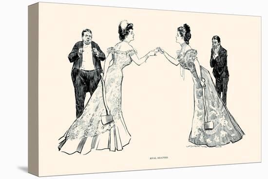 Rival Beauties-Charles Dana Gibson-Stretched Canvas