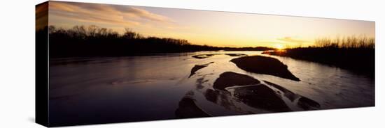 River at Sunset, Platte River, Nebraska, USA-null-Premier Image Canvas