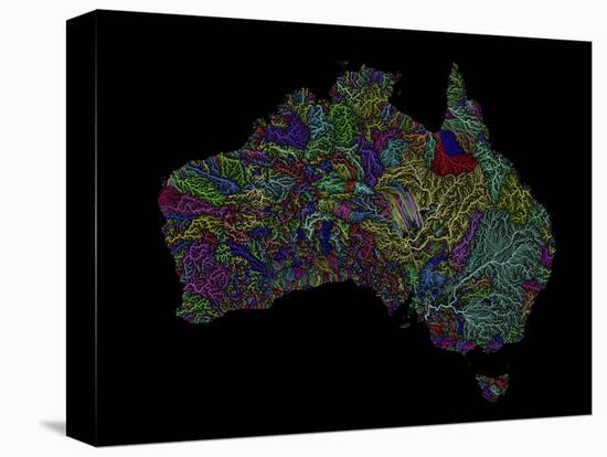 River Basins Of Australia In Rainbow Colours-Grasshopper Geography-Premier Image Canvas