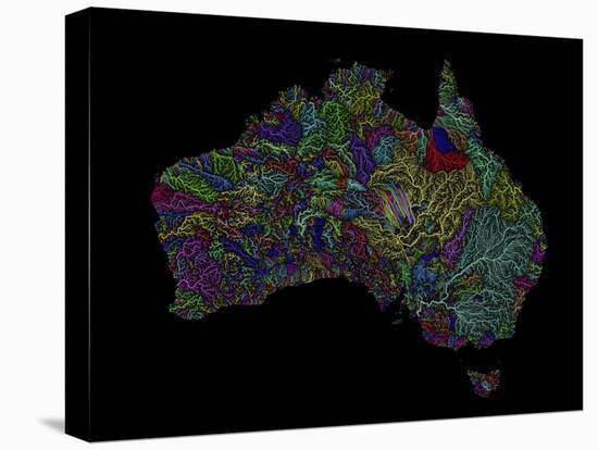 River Basins Of Australia In Rainbow Colours-Grasshopper Geography-Premier Image Canvas