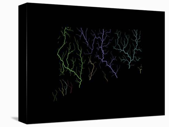 River Basins Of Connecticut In Rainbow Colours-Grasshopper Geography-Premier Image Canvas