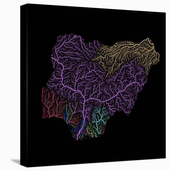 River Basins Of Nigeria In Rainbow Colours-Grasshopper Geography-Stretched Canvas