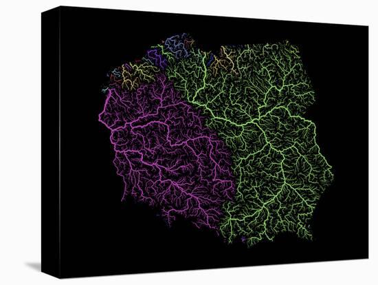 River Basins Of Poland In Rainbow Colours-Grasshopper Geography-Premier Image Canvas
