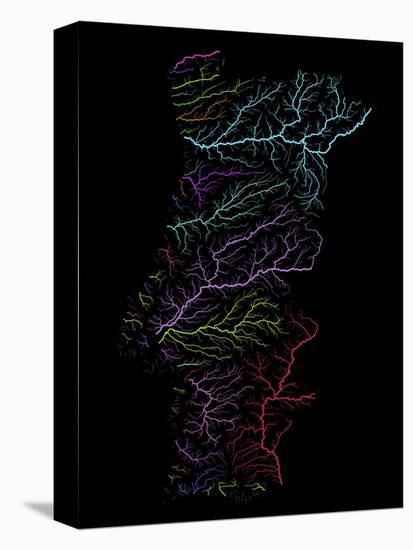 River Basins Of Portugal In Rainbow Colours-Grasshopper Geography-Premier Image Canvas