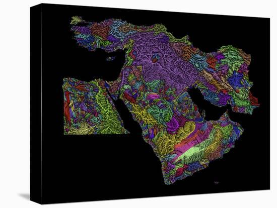 River Basins Of The Middle East In Rainbow Colours-Grasshopper Geography-Premier Image Canvas