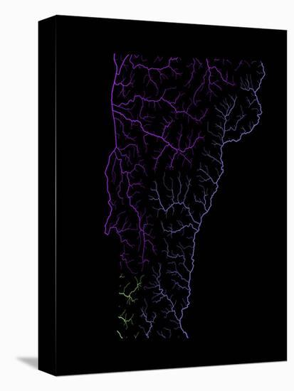 River Basins Of Vermont In Rainbow Colours-Grasshopper Geography-Premier Image Canvas