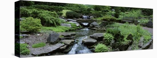 River Flowing Through a Forest, Inniswood Metro Gardens, Columbus, Ohio, USA-null-Premier Image Canvas