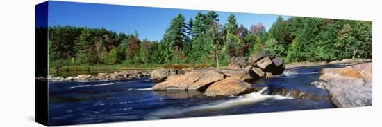 River Flowing through the Forest, Moose River, Adirondack State Park, New York, USA-null-Premier Image Canvas