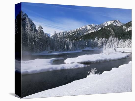 River in Winter, Refuge Point, West Yellowstone, Montana, USA-Alison Wright-Premier Image Canvas