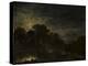 River landscape by Moonlight by Aert van der Neer-Aert van der Neer-Premier Image Canvas