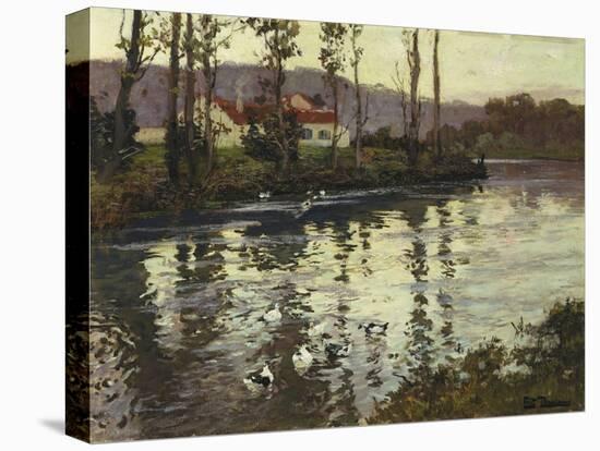 River Landscape with Ducks-Fritz Thaulow-Premier Image Canvas