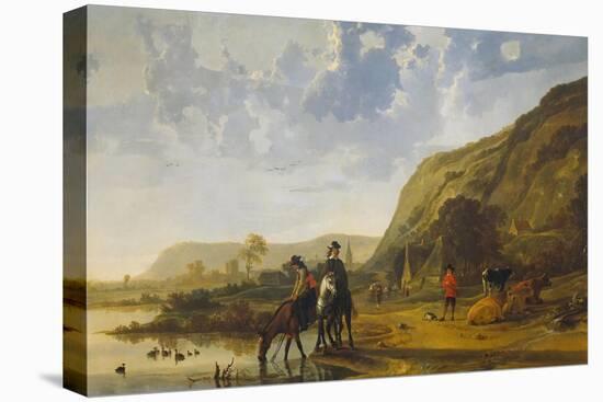 River Landscape with Riders, 1655-Aelbert Cuyp-Premier Image Canvas