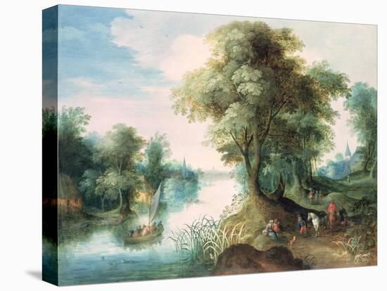 River Landscape-Jan Brueghel the Elder-Premier Image Canvas
