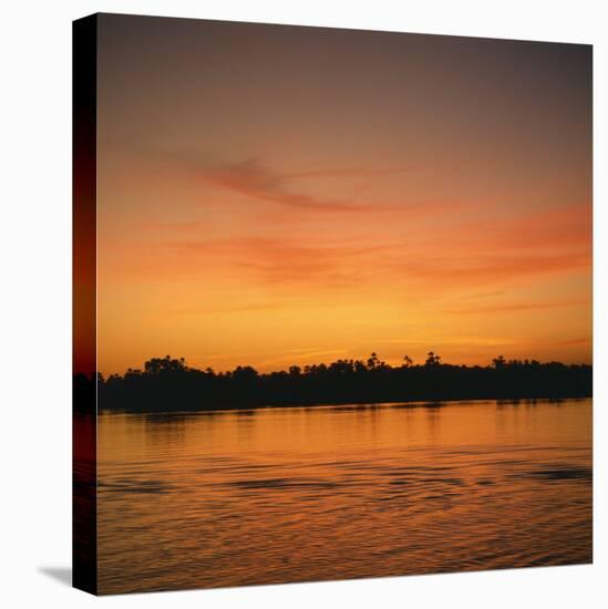 River Nile at Sunset, Water Reflecting Evening Sky, in Egypt, North Africa, Africa-Ken Wilson-Premier Image Canvas