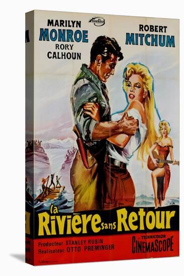 River of No Return, French Movie Poster, 1954-null-Stretched Canvas