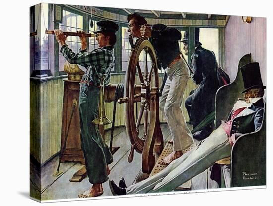 "River Pilot", September 21,1940-Norman Rockwell-Premier Image Canvas