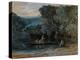 River Scene with Boat and Figures, C.1825 (W/C)-Francis Danby-Premier Image Canvas