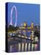 River Thames, Hungerford Bridge, Westminster Palace, London Eye, Big Ben-Rainer Mirau-Premier Image Canvas