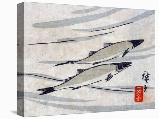 River Trout, Japanese Wood-Cut Print-Lantern Press-Stretched Canvas