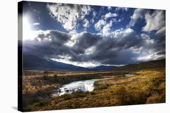 River Valley with Clouds and Sun-Nish Nalbandian-Stretched Canvas