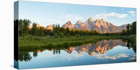 River with Teton Range in the background, Grand Teton National Park, Wyoming, USA-null-Premier Image Canvas