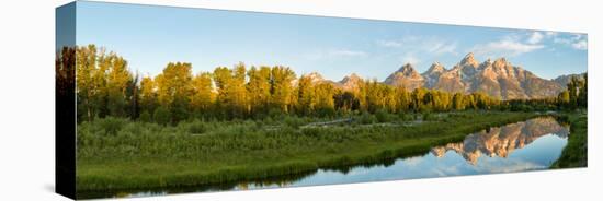 River with Teton Range in the background, Grand Teton National Park, Wyoming, USA-null-Premier Image Canvas