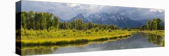 River with Teton Range in the background, Grand Teton National Park, Wyoming, USA-null-Premier Image Canvas
