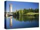 Riverfront Park with Clock Tower and Spokane River, Spokane, Washington-Jamie & Judy Wild-Premier Image Canvas