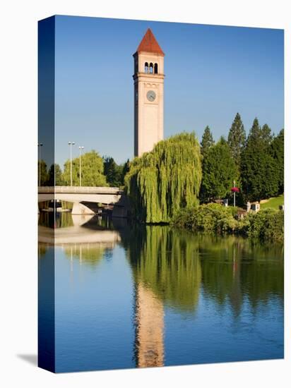 Riverfront Park with Clock Tower and Spokane River, Spokane, Washington-Jamie & Judy Wild-Premier Image Canvas