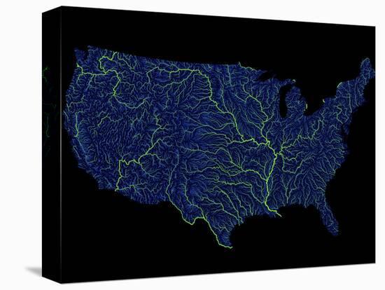 Rivers Of The Us In Blue And Green-Grasshopper Geography-Premier Image Canvas