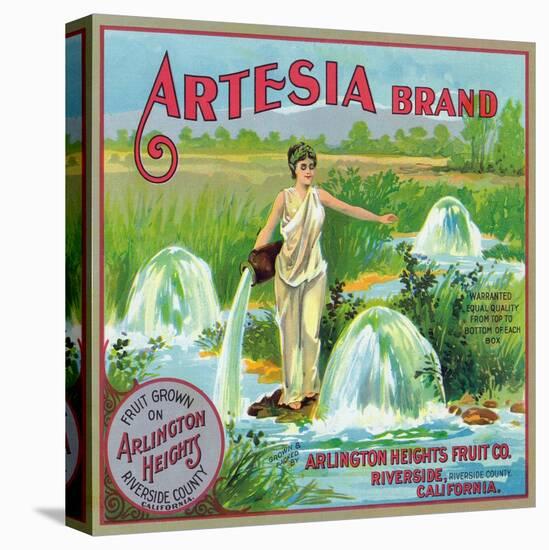 Riverside, California, Artesia Brand Citrus Label-Lantern Press-Stretched Canvas