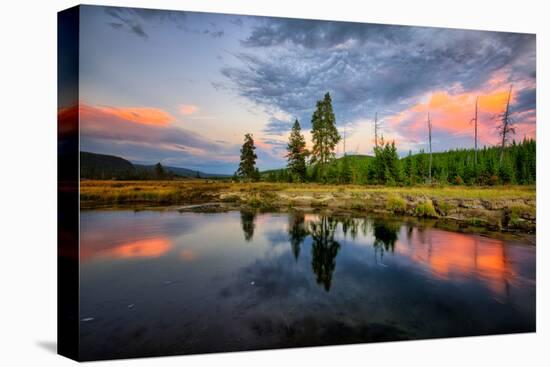 Riverside Sunset Reflections, Gibbon River, Yellowstone National Park-Vincent James-Premier Image Canvas