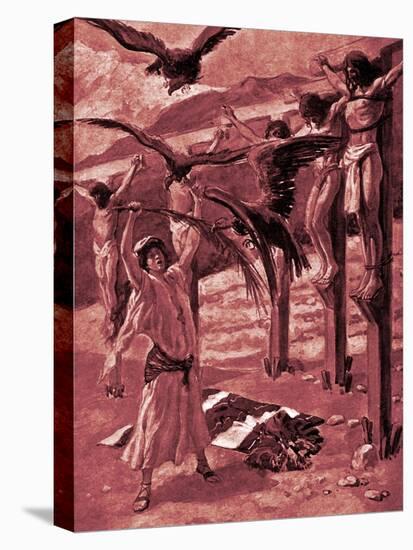 Rizpah 's kindness toward the dead -Bible-James Jacques Joseph Tissot-Premier Image Canvas